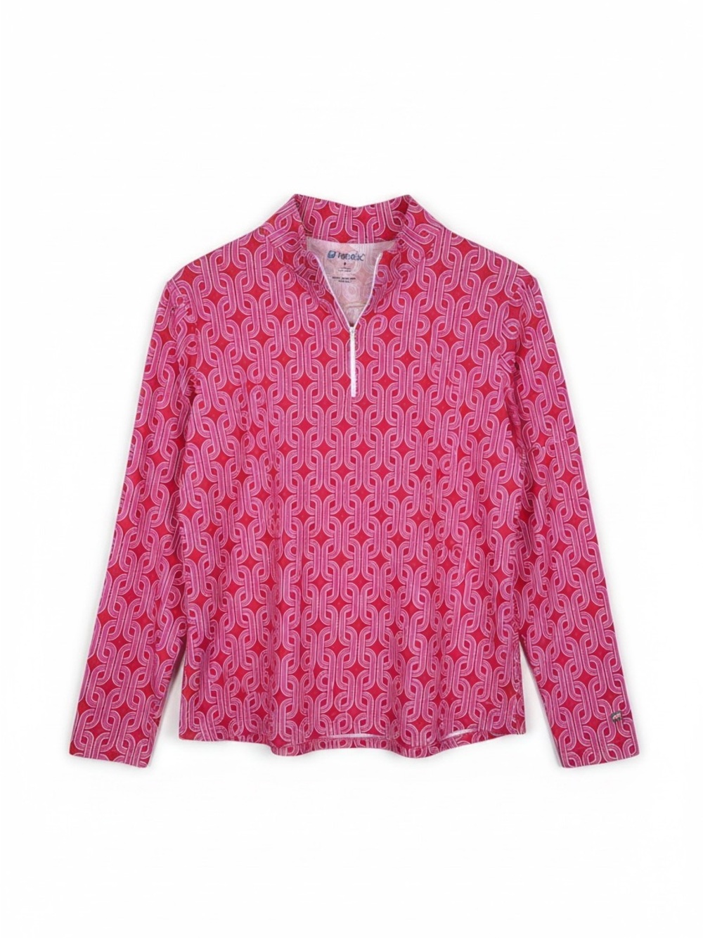 IBKUL 1/4 Zip Top Red Pink Women’s Large Kylee IceFil Mock Neck